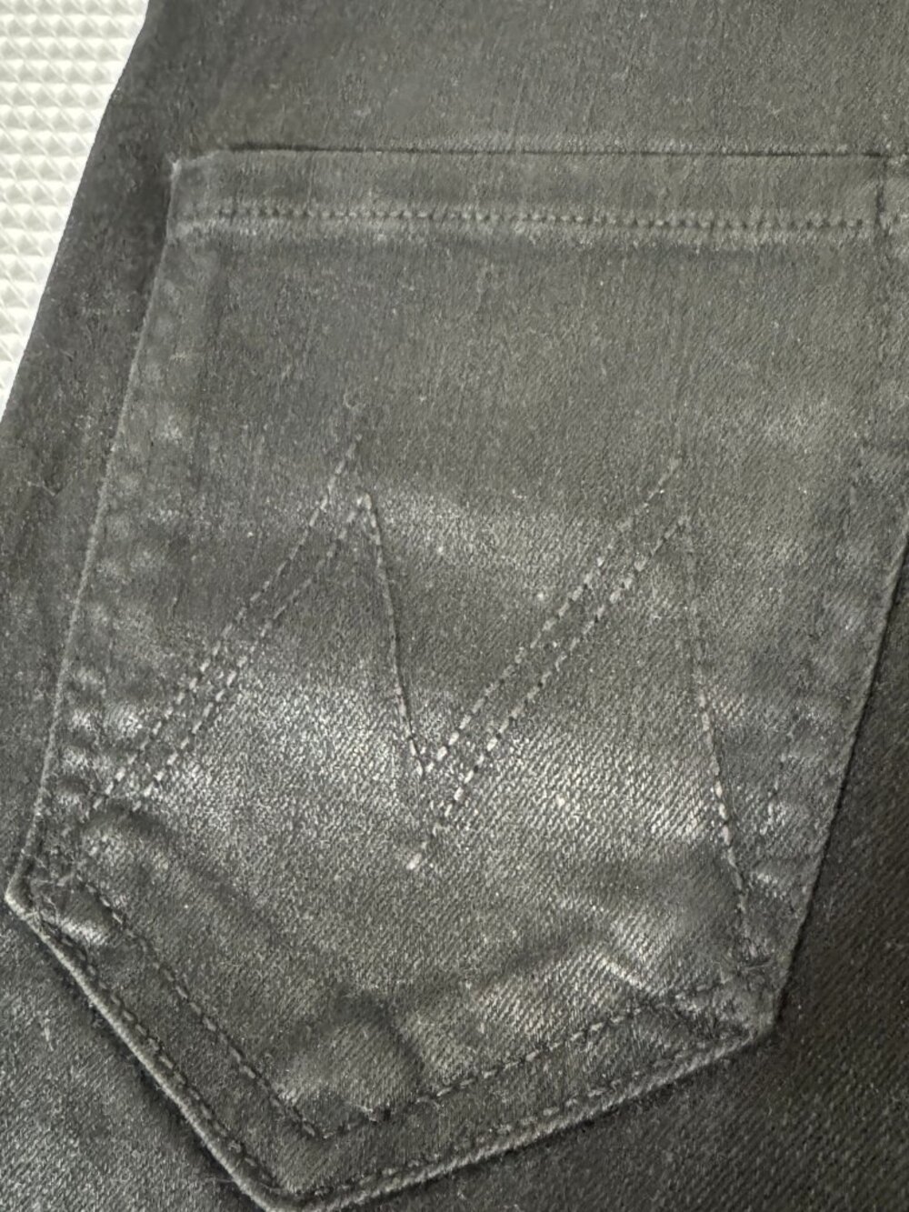 MOTHER The Swooner Ankle Black Coated High Waist Jeans in Wet Paint - Picture 10 of 15